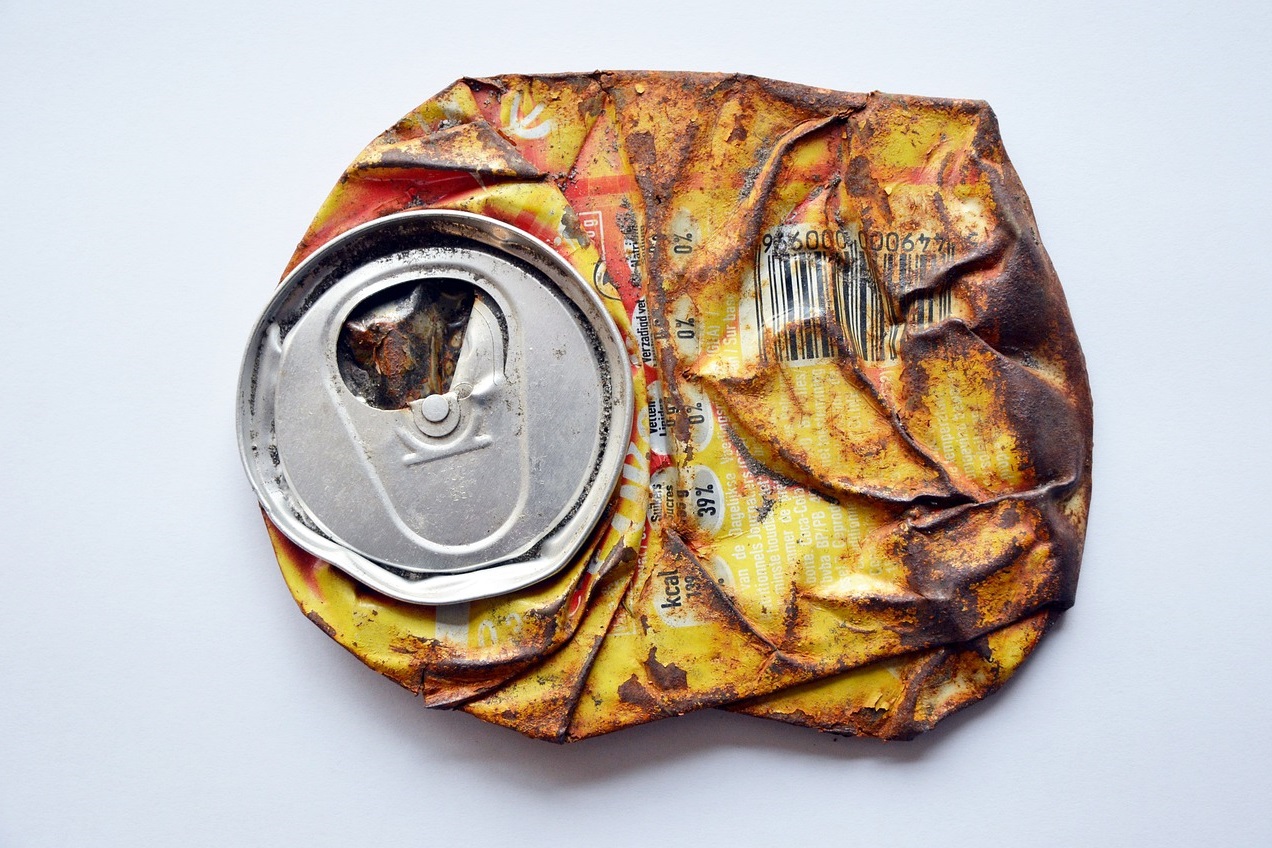 Crushed up aluminum can